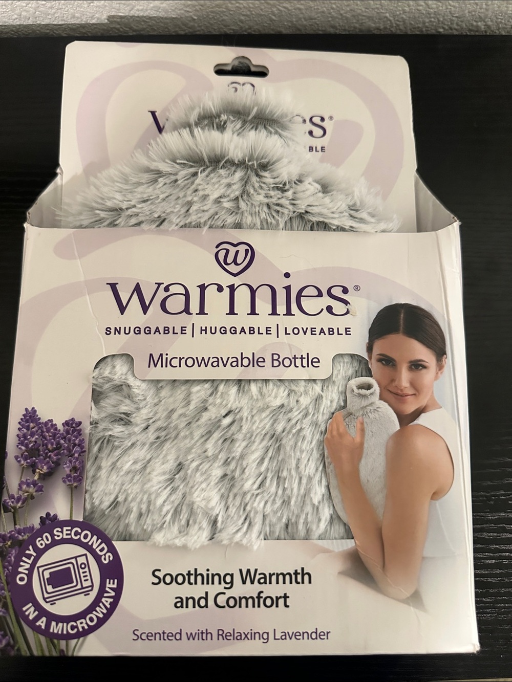 Warmies Microwavable Bottle - Lavender & White